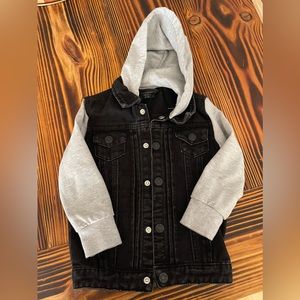 Little Bipsy black and grey denim jacket 18-24 months